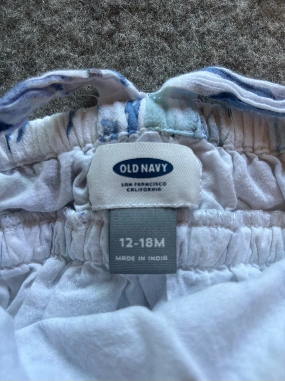 Old Navy White Sundress with Blue Floral Print